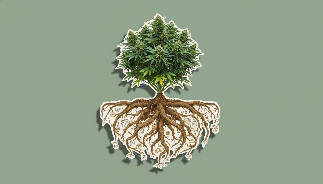 Cannabis plant with deep roots: long-term SEO results